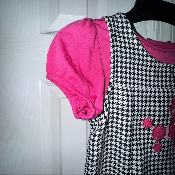 George Girls Size 8 Poodle Dress Set Black Houndstooth Pink Shirt Ruffle Hem NWT - Picture 5 of 14